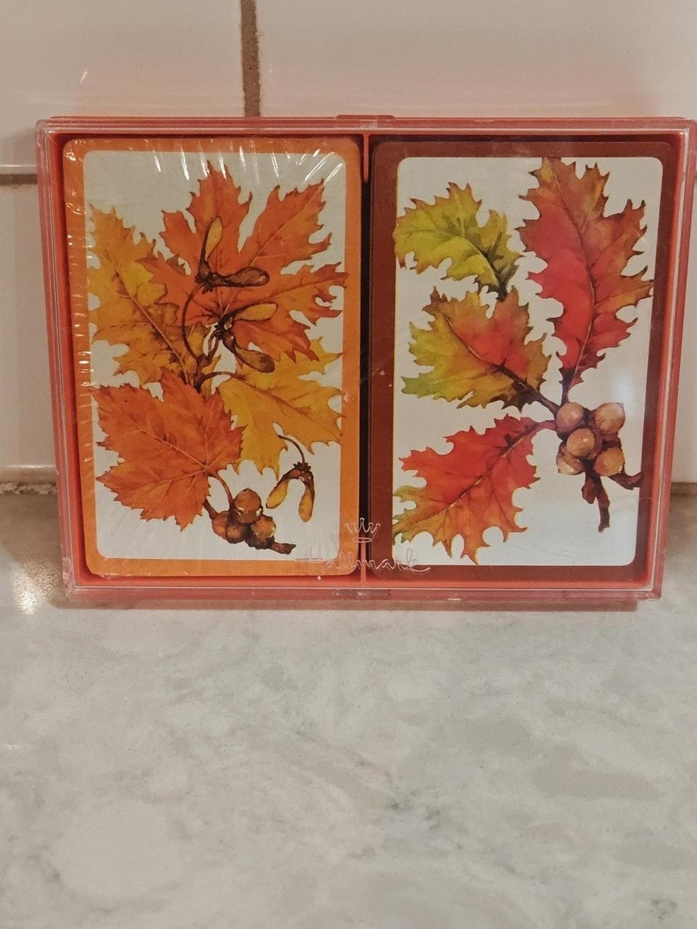 Vintage Hallmark Pinochle Bridge Double Deck Playing Cards MCM "Autumn Harvest"